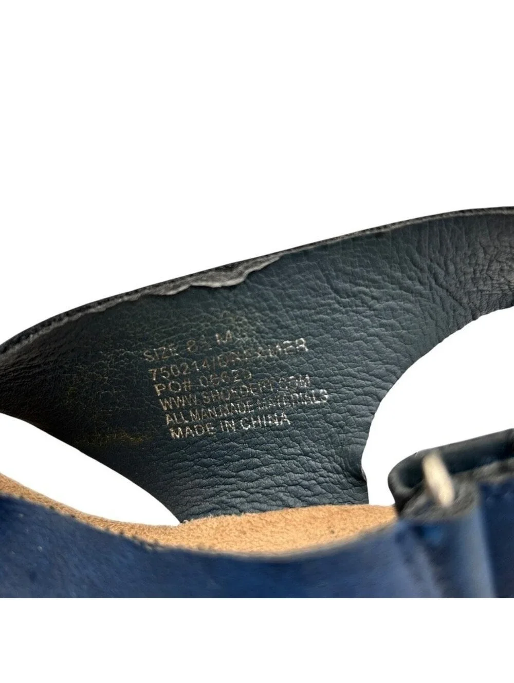 Jessica Cline Navy Blue Wedge Sandals Cork Platform Slingback Women's Size 8.5M